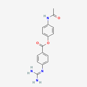 molecular formula C16H16N4O3 B1219642 4'-Acetamidophenyl 4-guanidinobenzoate CAS No. 79126-29-7