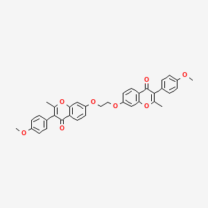 molecular formula C36H30O8 B12196431 7,7'-[ethane-1,2-diylbis(oxy)]bis[3-(4-methoxyphenyl)-2-methyl-4H-chromen-4-one] 