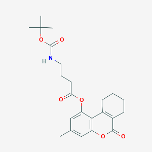 molecular formula C23H29NO6 B12196435 3-methyl-6-oxo-7,8,9,10-tetrahydro-6H-benzo[c]chromen-1-yl 4-[(tert-butoxycarbonyl)amino]butanoate 