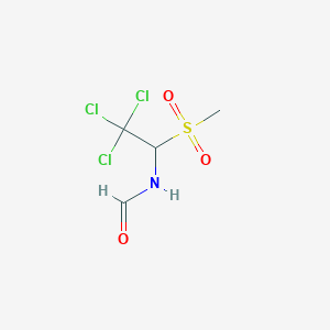 molecular formula C4H6Cl3NO3S B12196442 N-(2,2,2-trichloro-1-methanesulfonylethyl)formamide 