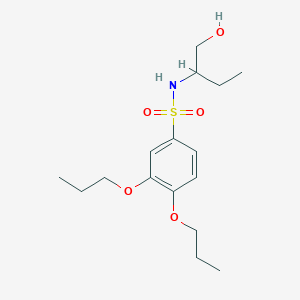 molecular formula C16H27NO5S B12196444 N-(1-hydroxybutan-2-yl)-3,4-dipropoxybenzene-1-sulfonamide 