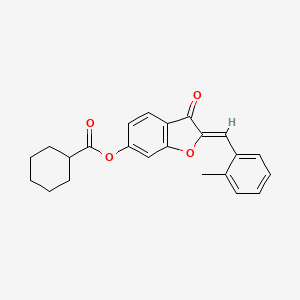 molecular formula C23H22O4 B12196454 (2Z)-2-(2-methylbenzylidene)-3-oxo-2,3-dihydro-1-benzofuran-6-yl cyclohexanecarboxylate 