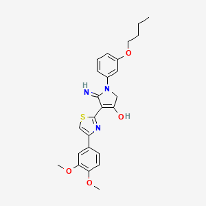 molecular formula C25H27N3O4S B12196467 1-(3-butoxyphenyl)-4-[4-(3,4-dimethoxyphenyl)-1,3-thiazol-2-yl]-5-imino-2,5-dihydro-1H-pyrrol-3-ol 