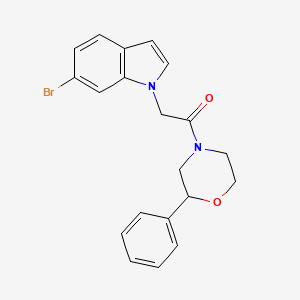 molecular formula C20H19BrN2O2 B12196496 2-(6-bromo-1H-indol-1-yl)-1-(2-phenylmorpholin-4-yl)ethanone 