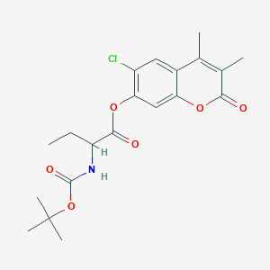 molecular formula C20H24ClNO6 B12196531 6-chloro-3,4-dimethyl-2-oxo-2H-chromen-7-yl 2-[(tert-butoxycarbonyl)amino]butanoate 