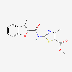 molecular formula C16H14N2O4S B12196541 Methyl 4-methyl-2-{[(3-methyl-1-benzofuran-2-yl)carbonyl]amino}-1,3-thiazole-5-carboxylate 