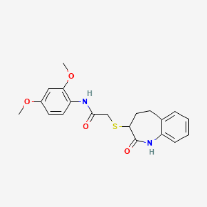 molecular formula C20H22N2O4S B12196543 N-(2,4-dimethoxyphenyl)-2-[(2-hydroxy-4,5-dihydro-3H-1-benzazepin-3-yl)sulfanyl]acetamide 