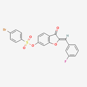molecular formula C21H12BrFO5S B12196567 (2Z)-2-(3-fluorobenzylidene)-3-oxo-2,3-dihydro-1-benzofuran-6-yl 4-bromobenzenesulfonate 