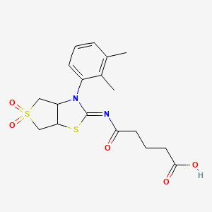 molecular formula C18H22N2O5S2 B12196571 5-{[(2Z)-3-(2,3-dimethylphenyl)-5,5-dioxidotetrahydrothieno[3,4-d][1,3]thiazol-2(3H)-ylidene]amino}-5-oxopentanoic acid 