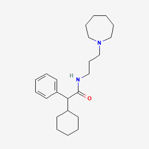 molecular formula C23H36N2O B1219658 N-[3-(1-azepanyl)propyl]-2-cyclohexyl-2-phenylacetamide CAS No. 147614-21-9