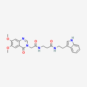 molecular formula C25H27N5O5 B12196606 N~3~-[(6,7-dimethoxy-4-oxoquinazolin-3(4H)-yl)acetyl]-N-[2-(1H-indol-3-yl)ethyl]-beta-alaninamide 