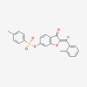 molecular formula C23H18O5S B12196616 (2Z)-2-(2-methylbenzylidene)-3-oxo-2,3-dihydro-1-benzofuran-6-yl 4-methylbenzenesulfonate 