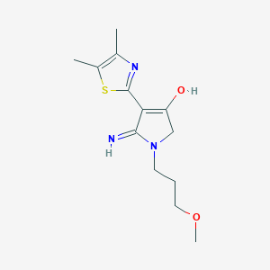 molecular formula C13H19N3O2S B12196635 4-(4,5-dimethyl-1,3-thiazol-2-yl)-5-imino-1-(3-methoxypropyl)-2,5-dihydro-1H-pyrrol-3-ol 