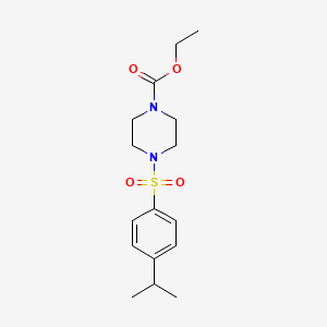 molecular formula C16H24N2O4S B12196642 Ethyl 4-{[4-(methylethyl)phenyl]sulfonyl}piperazinecarboxylate 