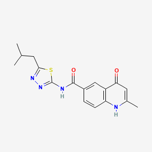 molecular formula C17H18N4O2S B12196644 4-hydroxy-2-methyl-N-[(2Z)-5-(2-methylpropyl)-1,3,4-thiadiazol-2(3H)-ylidene]quinoline-6-carboxamide 