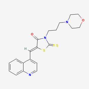 molecular formula C20H21N3O2S2 B12196651 (5Z)-3-[3-(morpholin-4-yl)propyl]-5-(quinolin-4-ylmethylidene)-2-thioxo-1,3-thiazolidin-4-one 