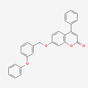 molecular formula C28H20O4 B12196664 7-[(3-Phenoxyphenyl)methoxy]-4-phenylchromen-2-one 