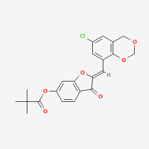 molecular formula C22H19ClO6 B12196667 (2Z)-2-[(6-chloro-4H-1,3-benzodioxin-8-yl)methylidene]-3-oxo-2,3-dihydro-1-benzofuran-6-yl 2,2-dimethylpropanoate 