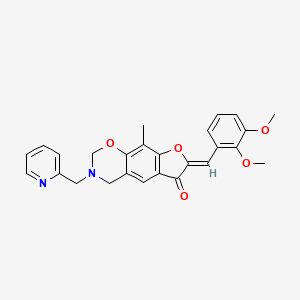 molecular formula C26H24N2O5 B12196674 (7Z)-7-(2,3-dimethoxybenzylidene)-9-methyl-3-(pyridin-2-ylmethyl)-3,4-dihydro-2H-furo[3,2-g][1,3]benzoxazin-6(7H)-one 