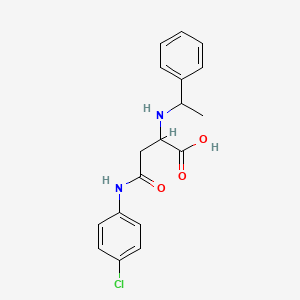 molecular formula C18H19ClN2O3 B12196680 4-((4-Chlorophenyl)amino)-4-oxo-2-((1-phenylethyl)amino)butanoic acid 