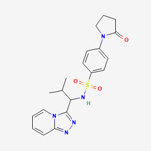 molecular formula C20H23N5O3S B12196685 N-[2-methyl-1-([1,2,4]triazolo[4,3-a]pyridin-3-yl)propyl]-4-(2-oxopyrrolidin-1-yl)benzenesulfonamide 