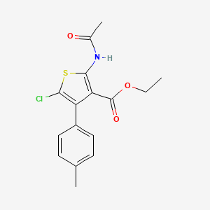 molecular formula C16H16ClNO3S B12196746 Ethyl 5-chloro-2-acetamido-4-(4-methylphenyl)thiophene-3-carboxylate 