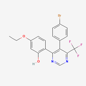 molecular formula C19H14BrF3N2O2 B12196758 2-[5-(4-Bromophenyl)-6-(trifluoromethyl)pyrimidin-4-yl]-5-ethoxyphenol 