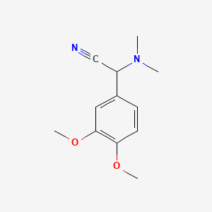 molecular formula C12H16N2O2 B12196776 2-(3,4-Dimethoxyphenyl)-2-(dimethylamino)acetonitrile CAS No. 37672-97-2