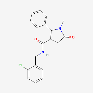 molecular formula C19H19ClN2O2 B12196788 N-(2-chlorobenzyl)-1-methyl-5-oxo-2-phenylpyrrolidine-3-carboxamide 