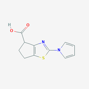 molecular formula C11H10N2O2S B12196798 2-(1H-pyrrol-1-yl)-5,6-dihydro-4H-cyclopenta[d]thiazole-4-carboxylic acid 