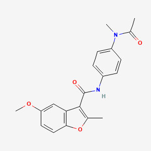 molecular formula C20H20N2O4 B12196822 N-{4-[acetyl(methyl)amino]phenyl}-5-methoxy-2-methyl-1-benzofuran-3-carboxamide 