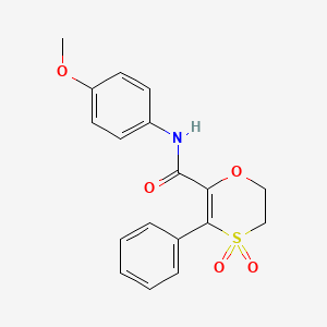 molecular formula C18H17NO5S B12196845 N-(4-methoxyphenyl)-3-phenyl-5,6-dihydro-1,4-oxathiine-2-carboxamide 4,4-dioxide 