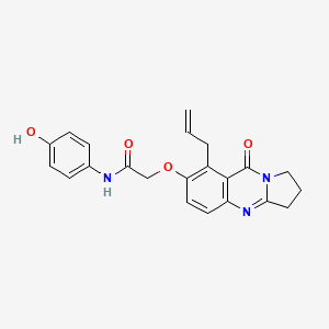 molecular formula C22H21N3O4 B12196847 N-(4-hydroxyphenyl)-2-{[9-oxo-8-(prop-2-en-1-yl)-1,2,3,9-tetrahydropyrrolo[2,1-b]quinazolin-7-yl]oxy}acetamide 