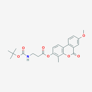 molecular formula C23H25NO7 B12196879 8-methoxy-4-methyl-6-oxo-6H-benzo[c]chromen-3-yl N-(tert-butoxycarbonyl)-beta-alaninate 