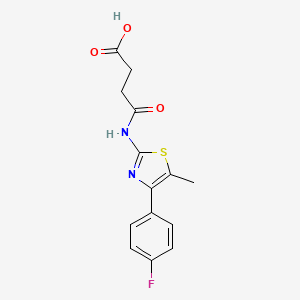 molecular formula C14H13FN2O3S B12196880 Butanoic acid, 4-[[4-(4-fluorophenyl)-5-methyl-2-thiazolyl]amino]-4-oxo- CAS No. 438221-98-8