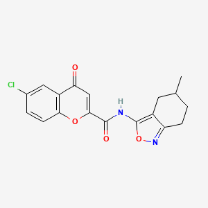molecular formula C18H15ClN2O4 B12196897 6-chloro-N-(5-methyl-4,5,6,7-tetrahydro-2,1-benzoxazol-3-yl)-4-oxo-4H-chromene-2-carboxamide 
