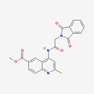 molecular formula C22H17N3O5 B12196912 methyl 4-{[(1,3-dioxo-1,3-dihydro-2H-isoindol-2-yl)acetyl]amino}-2-methylquinoline-6-carboxylate 