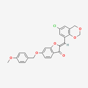molecular formula C25H19ClO6 B12196940 (2Z)-2-[(6-chloro-4H-1,3-benzodioxin-8-yl)methylidene]-6-[(4-methoxybenzyl)oxy]-1-benzofuran-3(2H)-one 