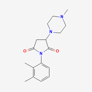 molecular formula C17H23N3O2 B12196979 2,5-Pyrrolidinedione, 1-(2,3-dimethylphenyl)-3-(4-methyl-1-piperazinyl)- CAS No. 1049143-37-4