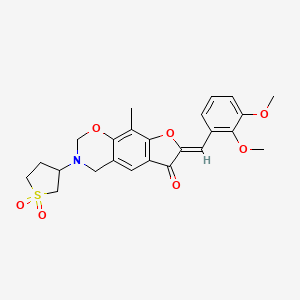 molecular formula C24H25NO7S B12197038 (7Z)-7-(2,3-dimethoxybenzylidene)-3-(1,1-dioxidotetrahydrothiophen-3-yl)-9-methyl-3,4-dihydro-2H-furo[3,2-g][1,3]benzoxazin-6(7H)-one 