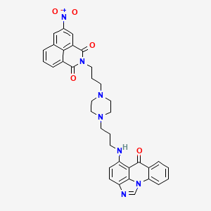 5-Nitro-2-[3-[4-[3-[(8-oxo-1,14-diazatetracyclo[7.6.1.02,7.013,16]hexadeca-2,4,6,9,11,13(16),14-heptaen-10-yl)amino]propyl]piperazin-1-yl]propyl]benzo[de]isoquinoline-1,3-dione