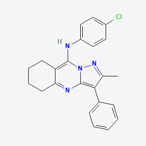 molecular formula C23H21ClN4 B12197049 N-(4-chlorophenyl)-2-methyl-3-phenyl-5,6,7,8-tetrahydropyrazolo[5,1-b]quinazolin-9-amine 