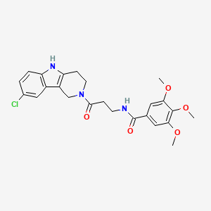 molecular formula C24H26ClN3O5 B12197059 N-[3-(8-chloro-1,3,4,5-tetrahydro-2H-pyrido[4,3-b]indol-2-yl)-3-oxopropyl]-3,4,5-trimethoxybenzamide 