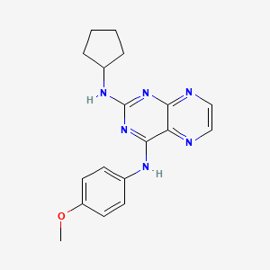molecular formula C18H20N6O B12197089 [2-(Cyclopentylamino)pteridin-4-yl](4-methoxyphenyl)amine 
