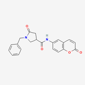 molecular formula C21H18N2O4 B12197130 1-benzyl-5-oxo-N-(2-oxo-2H-chromen-6-yl)pyrrolidine-3-carboxamide 