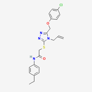 molecular formula C22H23ClN4O2S B12197152 2-({5-[(4-chlorophenoxy)methyl]-4-(prop-2-en-1-yl)-4H-1,2,4-triazol-3-yl}sulfanyl)-N-(4-ethylphenyl)acetamide 