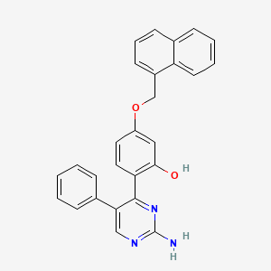 molecular formula C27H21N3O2 B12197159 2-(2-Amino-5-phenylpyrimidin-4-yl)-5-(naphthalen-1-ylmethoxy)phenol 