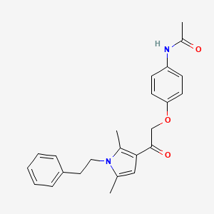 molecular formula C24H26N2O3 B12197187 N-(4-{2-[2,5-dimethyl-1-(2-phenylethyl)-1H-pyrrol-3-yl]-2-oxoethoxy}phenyl)acetamide 