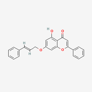 molecular formula C24H18O4 B12197214 5-hydroxy-2-phenyl-7-{[(2E)-3-phenylprop-2-en-1-yl]oxy}-4H-chromen-4-one 