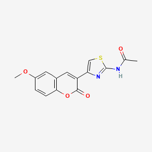 molecular formula C15H12N2O4S B12197240 N-[4-(6-methoxy-2-oxochromen-3-yl)-1,3-thiazol-2-yl]acetamide 